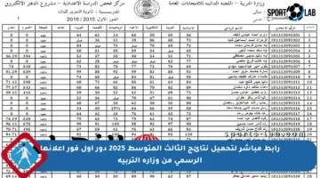 رابط مباشر لتحميل نتائج الثالث المتوسط 2025 دور أول فور إعلانها الرسمي من وزارة التربية
